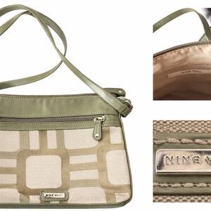 Nine West Olive and Beige Crossbody Bag